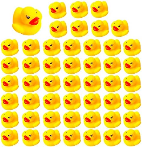 YsesoAi 50 Pack Mini Rubber Ducky Float Duck Baby Bath Toy