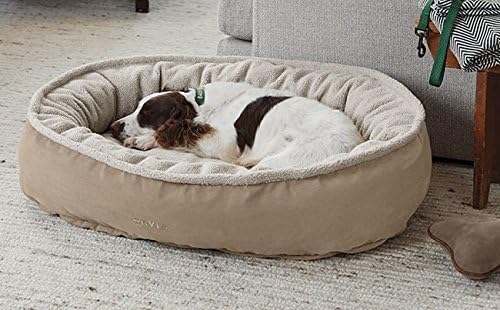 Orvis Comfortfill-eco Wraparound Dog Bed with Fleece/Large Dogs 60-90 Lbs, Khaki,