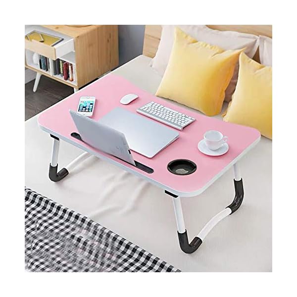 Barbieya-Notebook-Table-Dorm-Desk-Dormitory-with-Small-Desk-Bed-with-Laptop-Table-Folding-Table-Small-Dorm-with-Cup-Slot-60--40cm Barbieya Notebook Table Dorm Desk, Dormitory with Small Desk, Bed with Laptop Table, Folding Table, Small Dorm, with Cup…