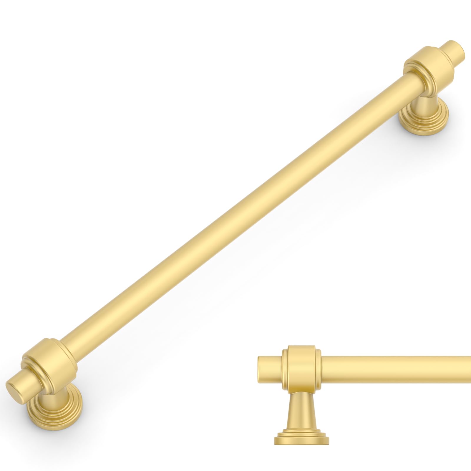 Amerdeco 10 Pack Brushed Gold Cabinet Pulls 10