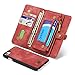 MOONORN iPhone 7 Plus/iPhone 8 Plus Wallet Case - Detachable Leather Phone Wallet Magnetic Flip Case Shockproof Cell Phone Case with Credit Card Slots (Red)