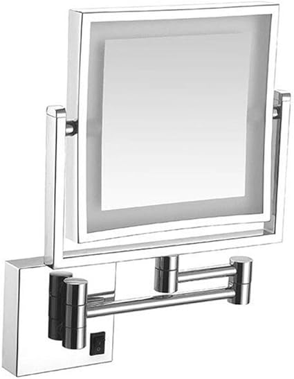 LSYOA Espejos LED de doble cara montados en la pared para baño, luz