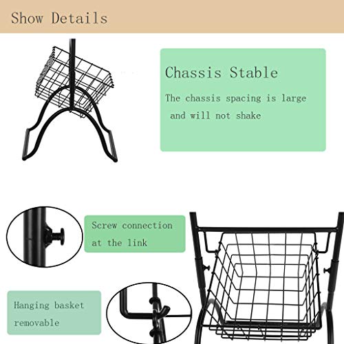 image for Toonshare 3-Tier Wire Market Basket Storage Stand for Fruit, Vegetable