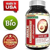 Natural Male Enhancement Supplement  745 MG Potent and High Quality Tablets  Pure Maca Root, L-Arginine & Tongkat Ali Powder  Guaranteed By Natures Design