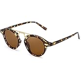 SODQW Small Face Sunglasses for Women UV Protection, Round Retro Tangle Free Double Bridge Trendy Ladies Shades