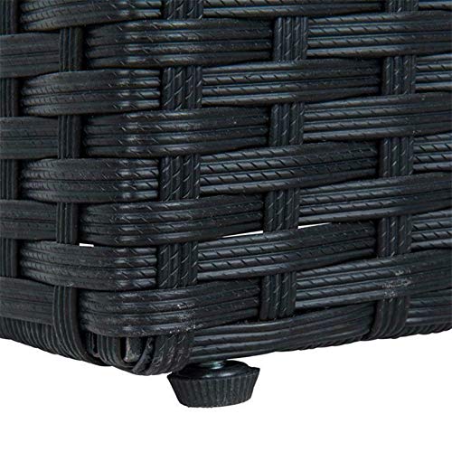 Kosoree Hochbeet Polyrattan Blumenkübel Pflanzkübel Rattan Blumentopf Set Schwarz – Bild 8