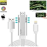 Lightning Digital AV Adapter, 1080P HDMI Lightning to HDMI Adapter Cable for iPhone X,iPhone 7/7Plus,iPad Air/Mini/Pro,Monitor and iPod Models,Plug and Play iPhone to HDMI (long)