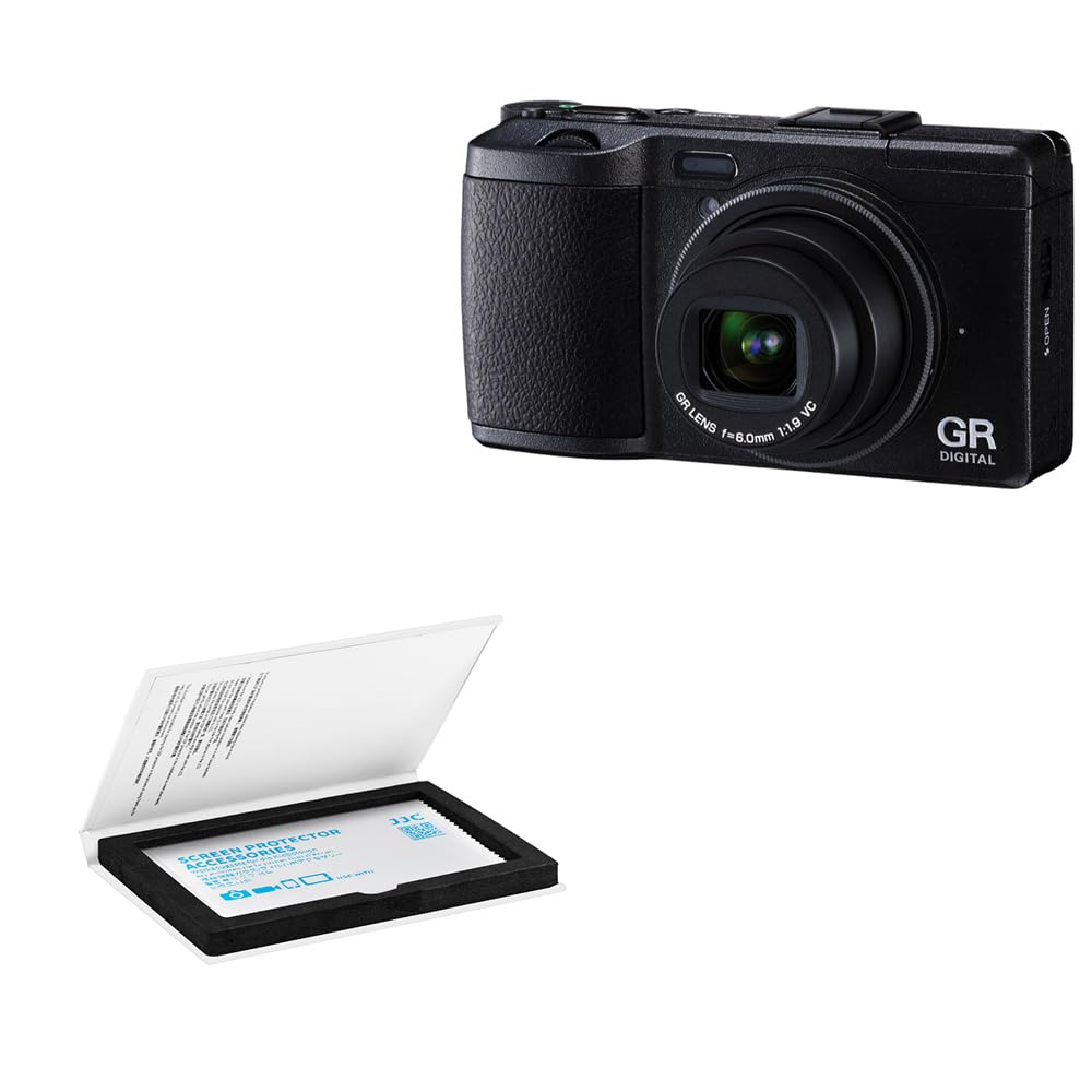 JJC Ultra-thin LCD Optical Glass Screen Protector for Ricoh GR III, GR III HDF, GR IIIx, GR IIIx HDF Digital Camera Screen Protector Ultra Thin HD High Hardness Shatterproof Bubble-Free