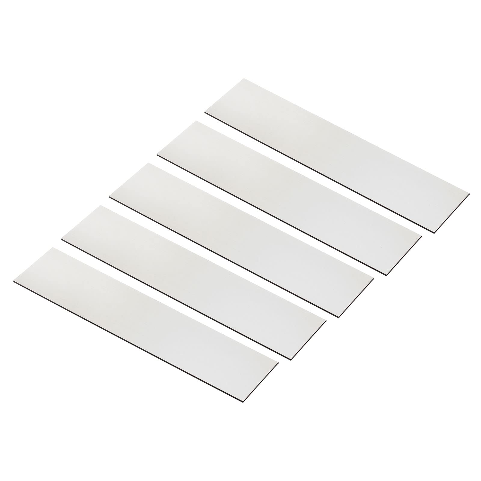 PATIKIL 8"x2" Blank Engraving Name Plate, 5 Pack Personalized Custom Office Desk Name Plates for DIY Laser Printing, Silver — image 1