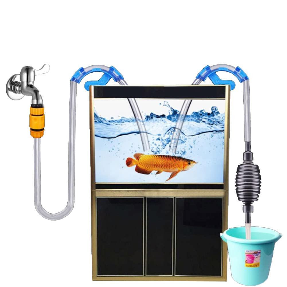 Complete Aquarium Water Change Set, Aqua In-Out Simple Fast Water Change System with 5m Soft Tube and Universal Tap Connection, BPA Free, Safe for Animals
