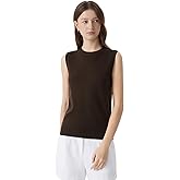 SUUKSESS Women Silk Cashmere Blend Crew Neck Sweater Vests Sleeveless Tank Tops