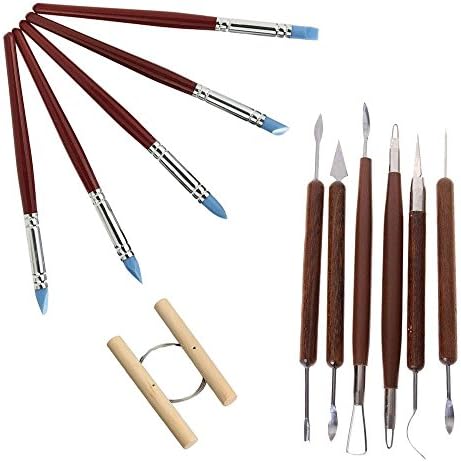 1 Set Fimo Clay Sculpting Shapers Wipe Out Tools with Sculpture Modeling Tools Wire Cutter Tool by HONGTIAN