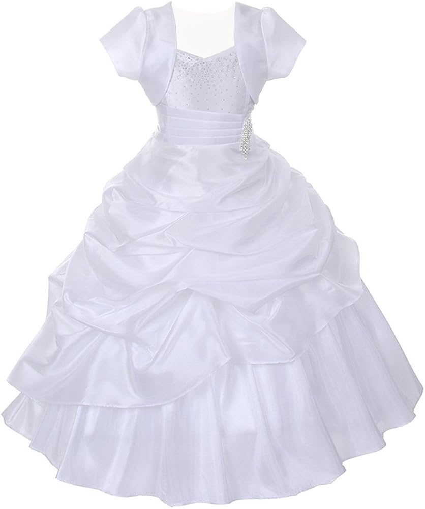 little girl white pageant dresses
