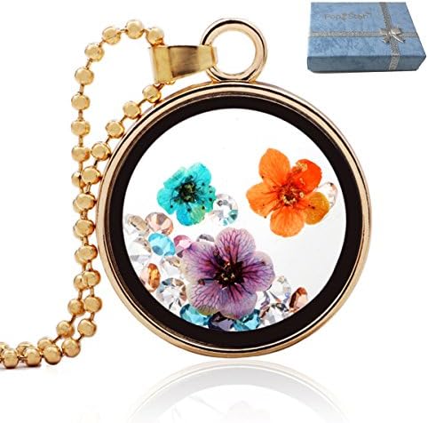 PopStar@ "Dry Flowers" Pendant w/ 24" Sweater Ball Chain Necklace (PS-6009)