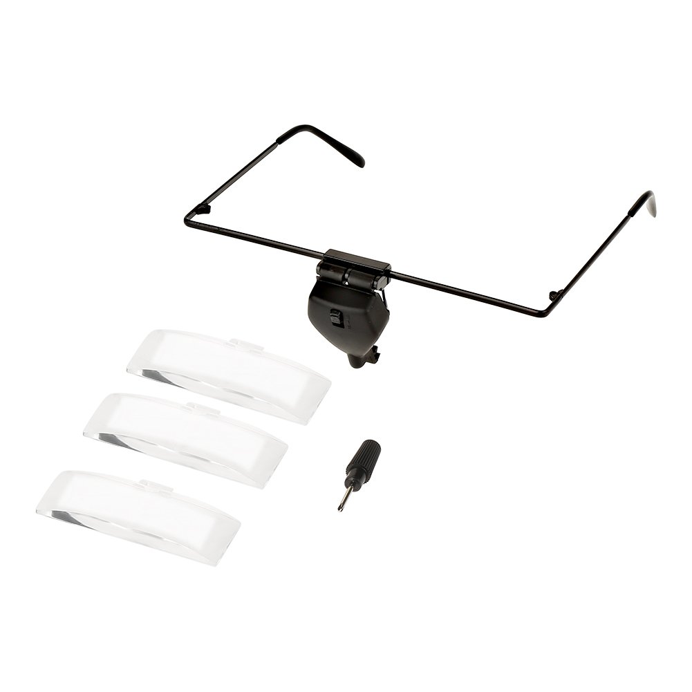 Eye Glasses Magnifier, LED Light Magnifying Glasses Watch Repair Eyewear Loupe Watch