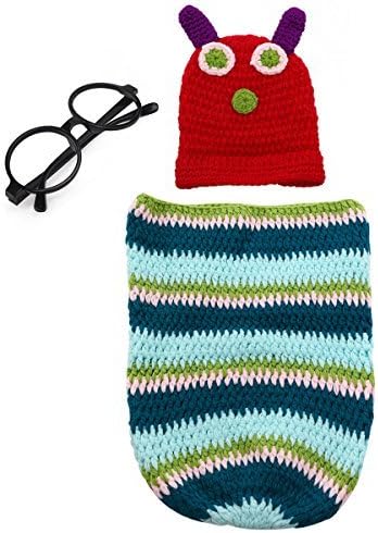 TinkSky Photography Baby Outfits Costumes Clothes for Newborn Infant Both Boys and Girls within 3~6 Months Photo Props Crochet Knitted
