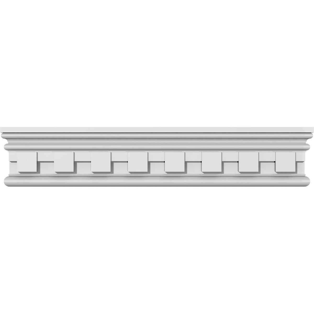 Endurathane Bedford Crosshead w/Dentil Trim, 170″ Bottom Width x 171 1/8″ Top Width x 3 1/2″H x 7/8″P, Factory Primed