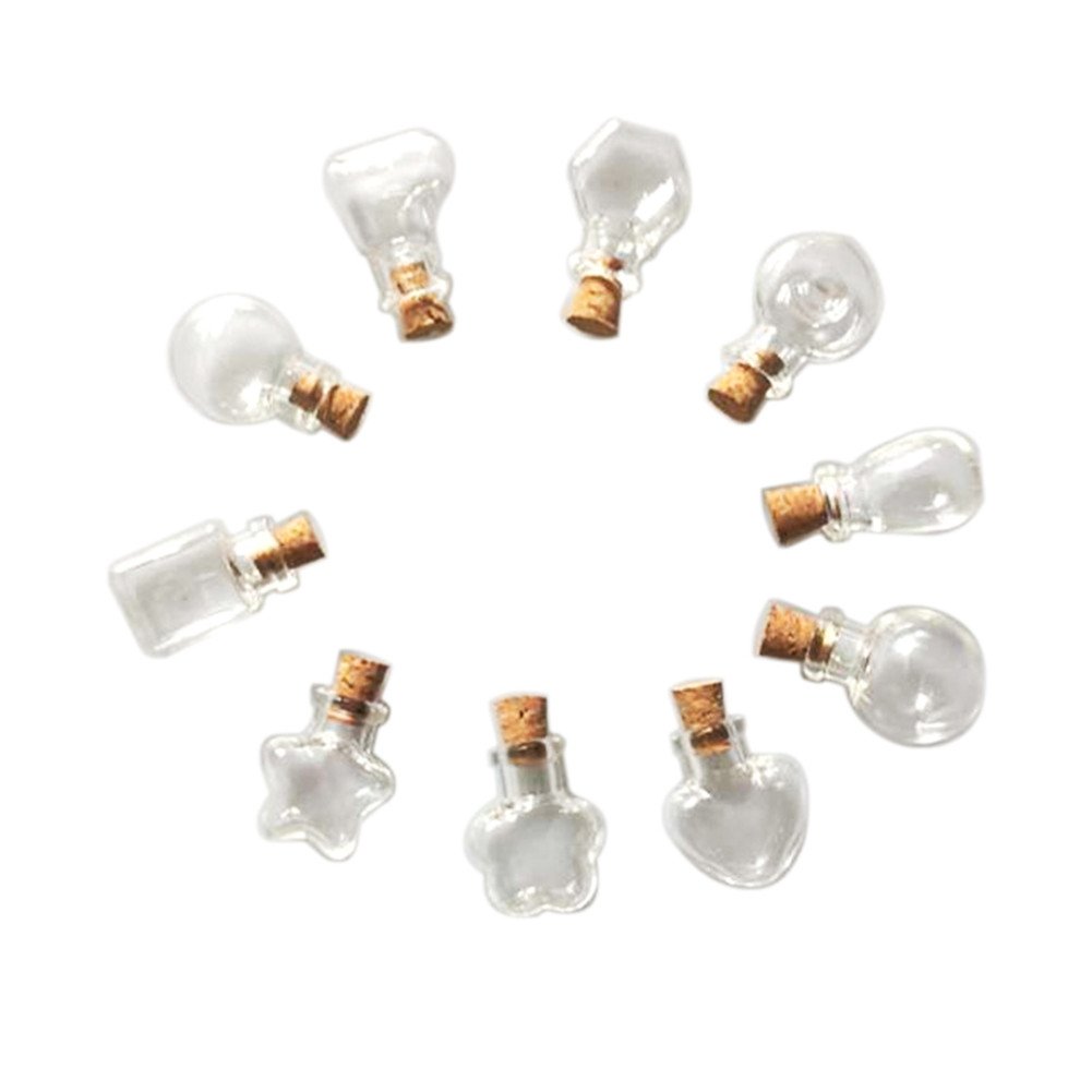 Ten Different Shapes Of Mini-Transparent Glass Bottles Can Be Randomly Mixed to A Unique Pendant