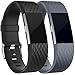 For Fitbit Charge 2 Bands(2 Pack), Maledan Replacement Accessory Wristbands for Fitbit Charge 2 HR, Gray Black Large