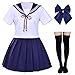 Japanese Sailor School Uniform Costume Anime Cosplay Dress Lolita Suit with Socks Set(M = Asia L)(SSF05DX)