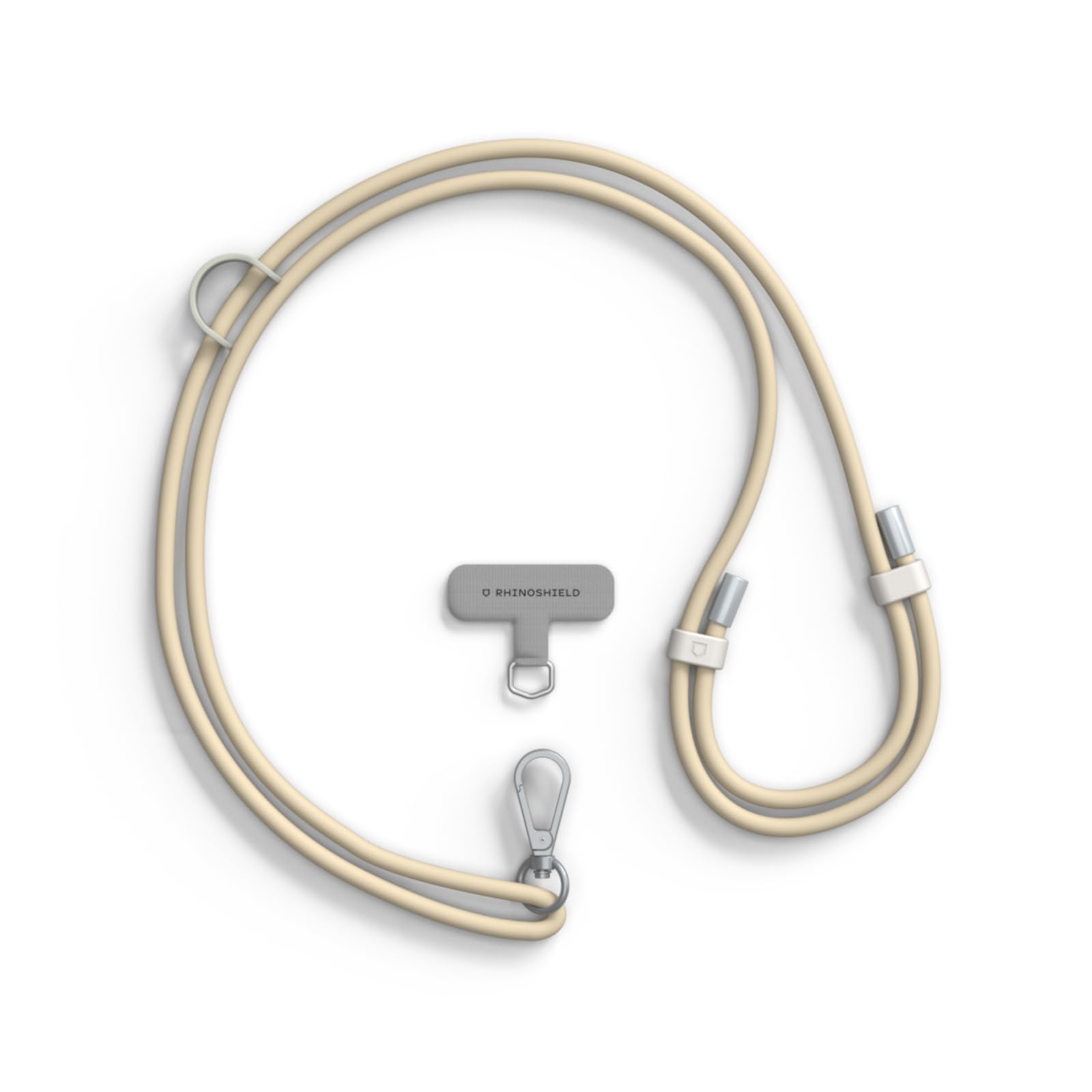 RHINOSHIELD Waterproof and Durable TPU Crossbody Phone Lanyard | Adjustable, Extra loop to hang Airpods, Keys and Card Holders, Durable Strap with Trendy Colors(Landyard Card Included) - Vanilla