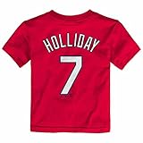Matt Holliday St Louis Cardinals MLB Majestic Toddler's Red Faux Stitch Player Name & Number Jersey T-Shirt (3T)