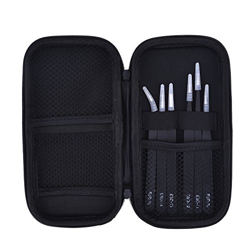 image for Mudder 6 Pieces Nail Art Tweezers Anti-static ESD Tweezers Kit Stainle