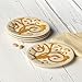 Rachael Ray Dinnerware Gold Scroll 4-Piece Round Appetizer Plate Set, Almond Cream