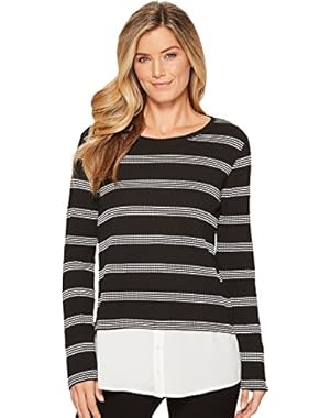 Womens Texture Stripe Twofer