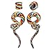 BodyJ4You Glass Spiral Tapers Kit with Plugs 4 Pieces Ribbon Maroon and Orange - 4G-14mm