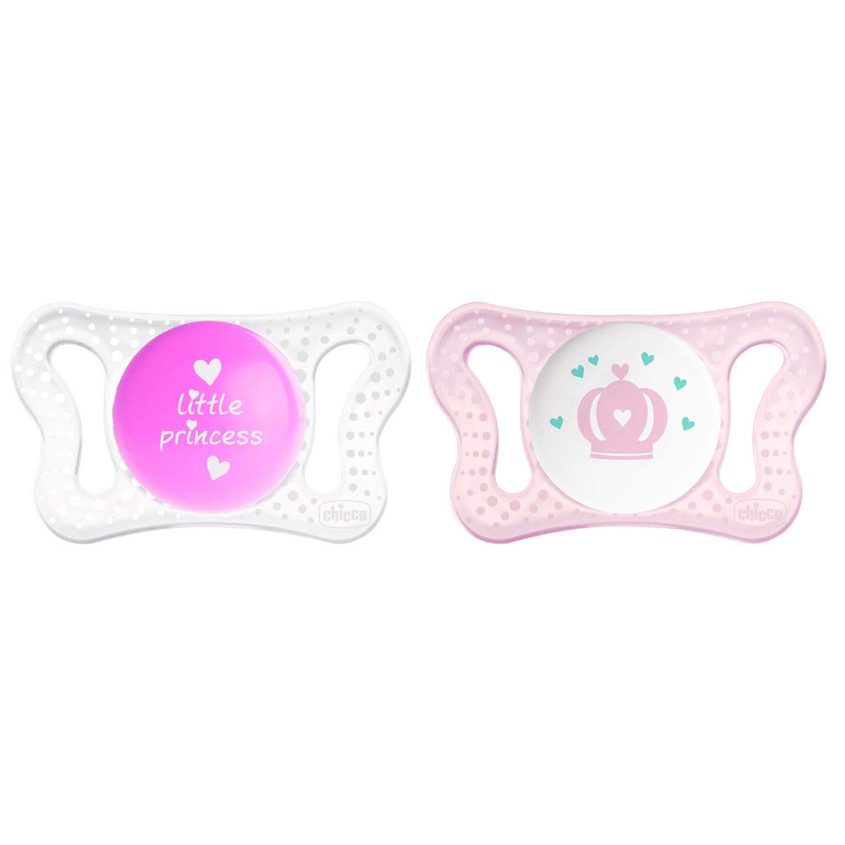 Chicco Physio Micrò – Pack of 2 Silicone Pacifiers Newborn 0-2 Months, Random Models, Pink