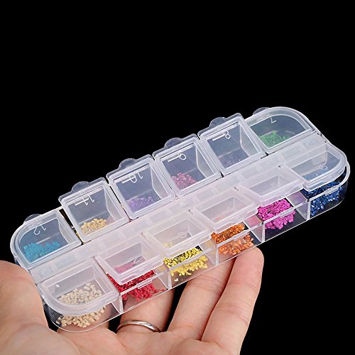 EYX Formula Set of 12 Different Dry Flowers Colors DIY Nail Art 3D Nail Stickers Nail Supplies Dried Flowers Nial Decoration Tool for Manicure - Thumbnail 7