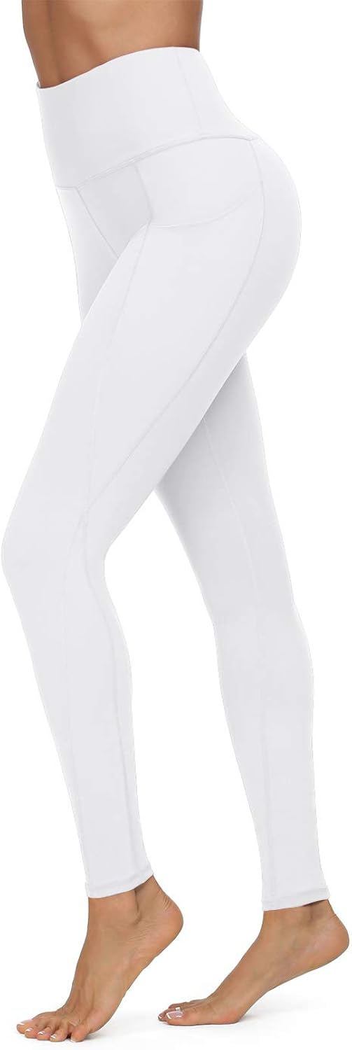 Jouica High Waist Yoga Pants with Pockets, Tummy Control, Workout Pants for Women 4 Way Stretch Yoga Leggings with Pockets: Clothing
