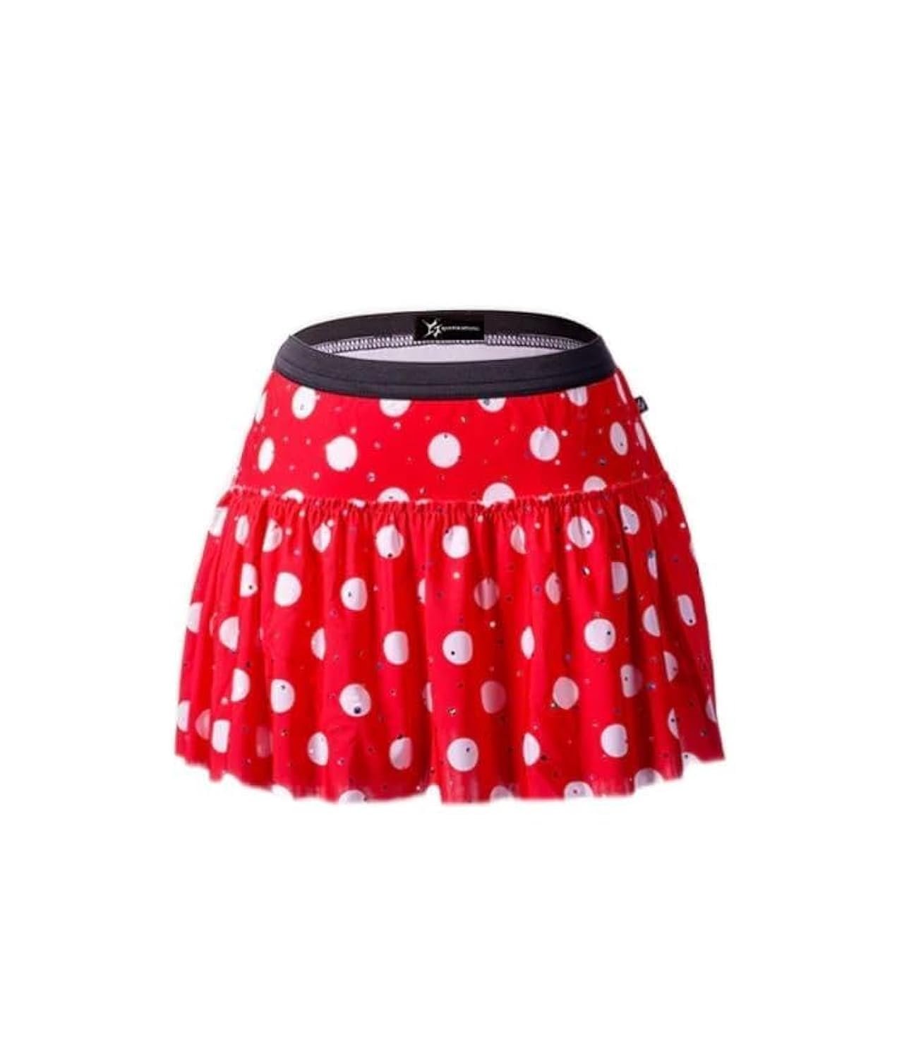 Falda para correr roja con lunares blancos Sparkle M