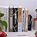 SatisInside Medium Size 3 Grids Modern Reinforced Metal Adjustable Bookends Book Racks, Non-Skid, Max Length 19