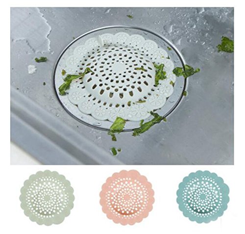 Shower Filter, 4 Pack Tub Drain Protector Silicone Flower Shape Drain Cover Hair Catcher/Strainer/Snare for Showers or Bathtubs