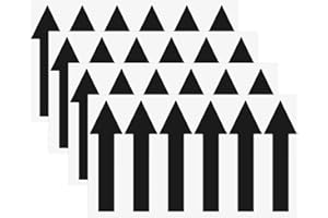 M METERXITY 4-Pack Arrow Sticker, 4 x 1 Inch/ 100 x 30 mm PVC Waterproof Self-Adhesive Directional Arrows Removable Directional Floor Decal Stickers for Wall Marking/Road Sign [Black]