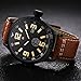 Readeel Mens Sports Wrist Watch Leather Strap Quartz Date&Week Men Watches,Brown