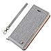 Aroko iPhone 7Plus Case iPhone 8 Plus Leather Case Canvas Wallet Slim Fit Folio Book Cover Flip Wallet Case with [Business Card Holder] for iPhone 8 Plus / 7 Plus (7plus/ 8plus 5.5inch, Grey1)