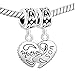 CharmsStory Sterling Silver Heart Mom Mother & Son Family Charm Dangle Beads Charms For Bracelets