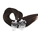 Moresoo 20 Inch Human Hair Extensions Darkest Brown #2 Micro Loop Hair Extensions 50g Per Pack Micro Ring Bead Hair Extensions Remy Hair Extensions 50 Gram