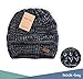 Brook + Bay Cable Knit Beanie Winter Hat for Women - Warm, Chunky, Soft Stretch, Thick & Cute Knitted Caps for Cold Weather Black Gray