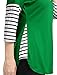 Allegra K Women's 3/4 Sleeves Striped Panel Dolphin Hem Tunic Top Green M
