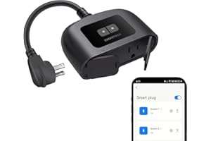 EIGHTREE Outdoor Smart Plug Waterproof IP44, Smart Outlet Plug with 2 Independently Controlled Outlets, Compatible with Alexa and Google Assistant, Voice & Remote Control, Timer&Schedule, 2.4GHz Only
