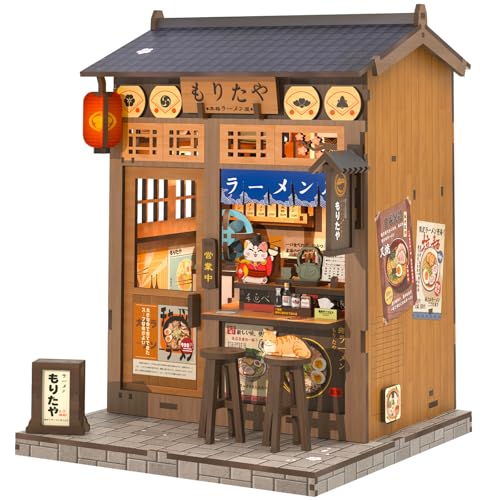 CUTEBEE Book Nook Kit - DIY Miniature House Dollhouse Kit for Adults and Teens, Booknook Tiny Japanese House Bookshelf Decor 3D Wooden Puzzle, Gifts for Family, Friends (Morita-Ya)