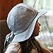 Baby Sun Hat with Chin Strap, Drawstring Adjust Head Size, Breathable 50+ UPF (S: 0 - 9m, Grey Argyle)