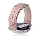 Thankscase Band Compatible for Samsung Galaxy Watch 3 45mm Band, Galaxy Watch 46mm Band, Gear S3 Classic/Frontier Band, Genuine Leather Wrist Strap Replacement with Embossed Pattern (Rose Gold)