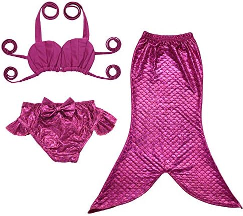 JFEELE Toddler Mermaid Swimsuit for Baby Girls 2 Piece Bikini Swimming Set with Mermaid Tail Bathing Suit - 2-8T
