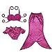 JFEELE Mermaid Swimsuit For Kids Toddler Baby Girls 2 Piece Swimsuit with Mermaid Tail Swimwear Bikini Set - 2-8T,17 Colors