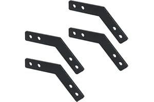 KUMGROT Black 135 Degree Flat Corner Brace Brackets Carbon Steel Mending Plate for Wood 135 Degree Angle Flat Bracket for Truss and Framing 2.36" x 2.36"/ 60mm x 60mm Connecting Brackets, 4 PCS